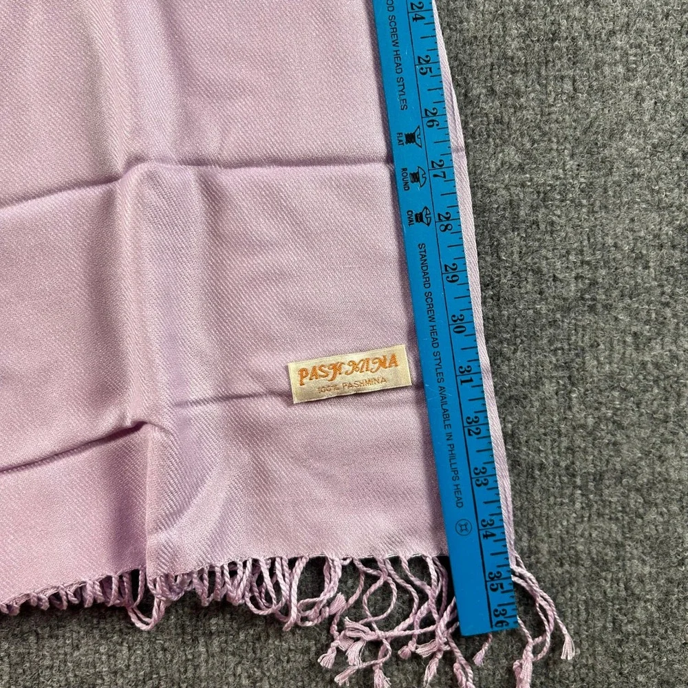 Light Purple Pashmina Shawl Wrap Scarf with Fringe Lilac Solid Twill Wrap